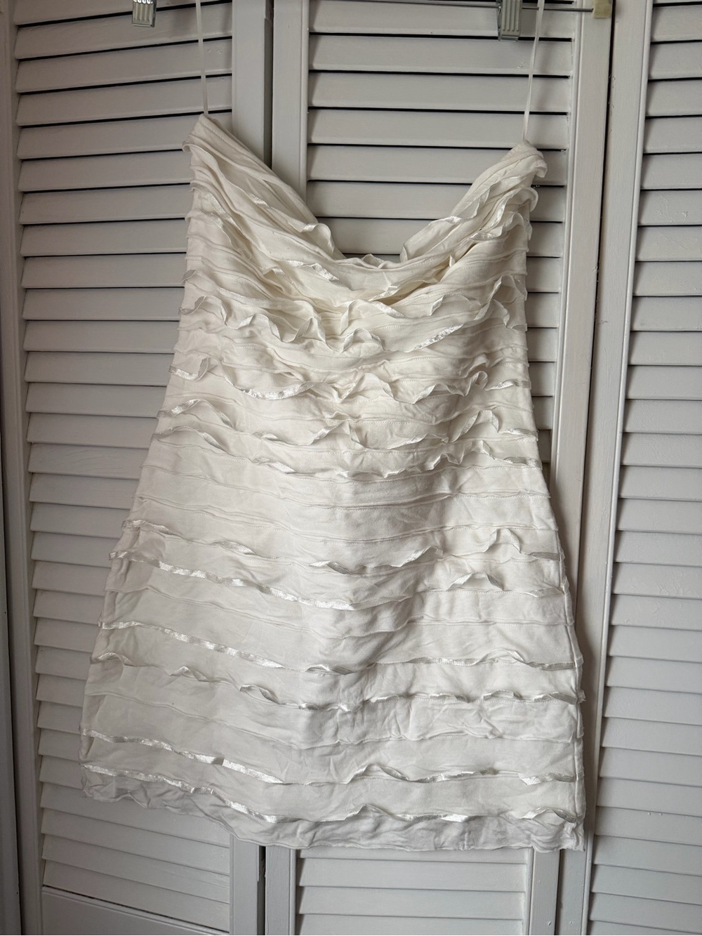 Express Ivory Ruffle Mini Dress